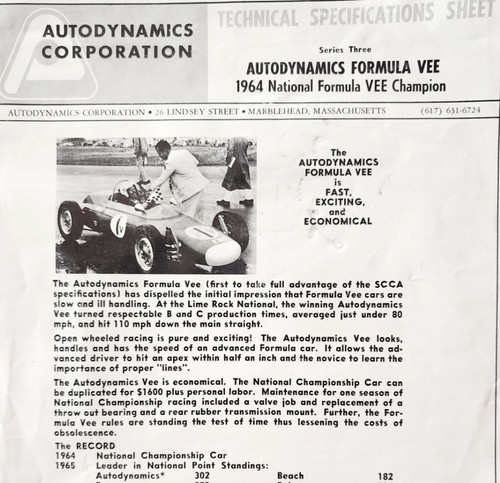 1964 formula vee champion tech - champion,