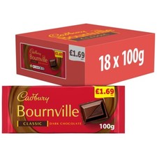 Full Sealed Case 18 X 100g Cadburys Classic Bournville Dark Chocolate
