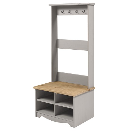 Grey hall shoe bench with - shoe, hat