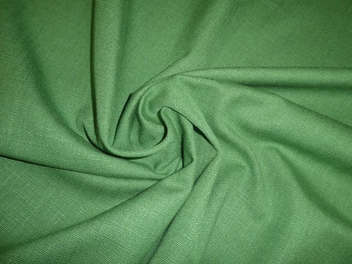 Green linen blend fabric - -,