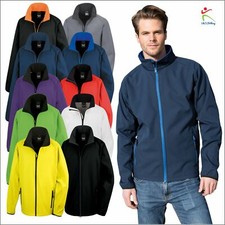 Result Core Printable Men Softshell Jackets Outdoor Waterproof Full Zip Jacket  