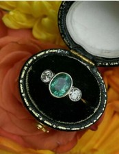 2Ct Art Deco Style Emerald &