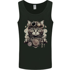 Steampunk Cat Mens Vest Tank Top