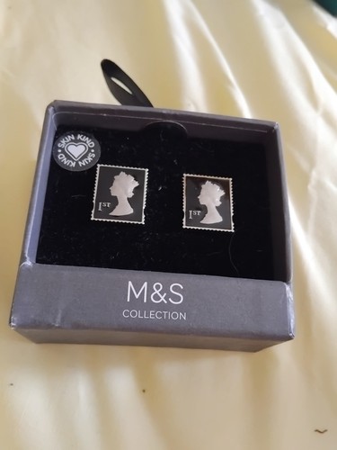 Penny black cufflinks - black, new