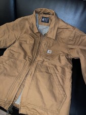 Carhartt Sherpa Lined Utility Jacket Brown, Workwear, Size Medium