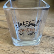 Jack Daniel's Square Glass Tumblers, Chunky, x 2 Whiskey Glasses