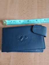 FERRARI  VINTAGE Black leather mobile phone case storage