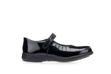 STARTRITE Mary Jane Black Patent Girls Riptape School Shoes RRP £40