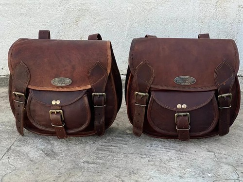 Two pcs leather saddle side - leather,