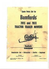 Bamfords 7RTC & 7RTX Tractor Trailer Mower Parts Manual