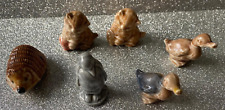 Wade Whimsies Figures - 1953 Duck,Duck,Kitten,Hedgehog,Grey Penguin,Kitten