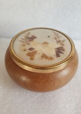 Vintage Pressed Flowers Wooden Trinket / Pill / Jewellery Box - 