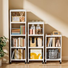 3/4/5 Tier Rack Trolley on Wheels Rolling Cart Storage Shelf Shelving Organiser