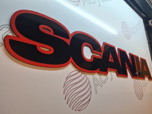 Scania outlined grill badge - scania,