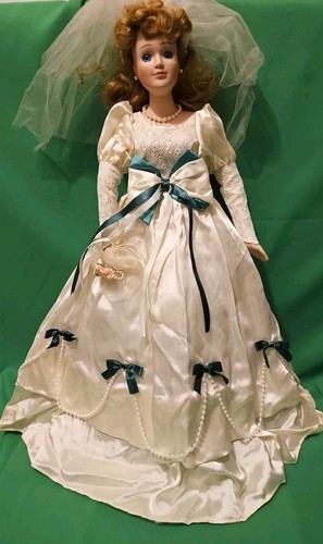 Bride porcelain doll - bride,