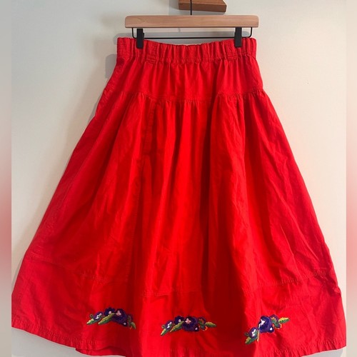 Mexican floral embroidered red - embroidered,