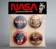 Nasa Space Badges, 4x metal