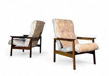 PAIR OF GUY ROGERS ARMCHAIRS SOLID AFROMOSIA MID CENTURY RETRO C1960s