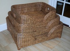 Large wicker dog bed Chestnut