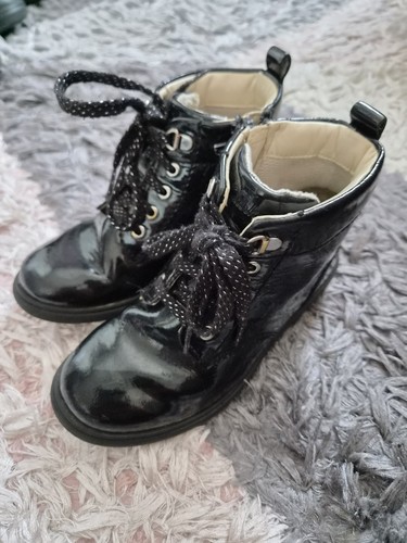 Clarks glossy black leather