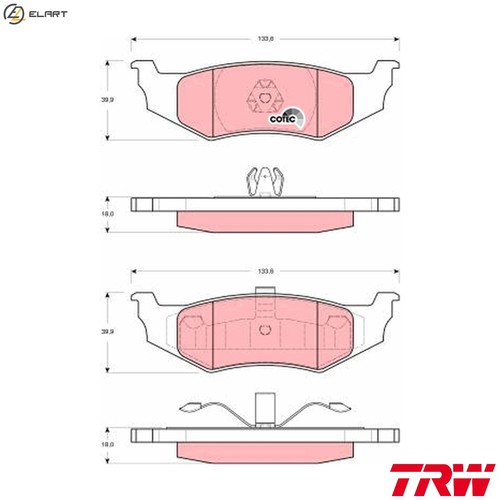 Brake pad set disc - set,