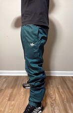 Adidas Originals 90s Rare Vintage Nylon Soccer Pants Glanz Green Shiny Medium
