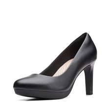 CLARKS WOMEN'S AMBYR JOY PUMP - SIZE: WOMEN 7.5 - BLACK LEATHER - Scratch & Dent
