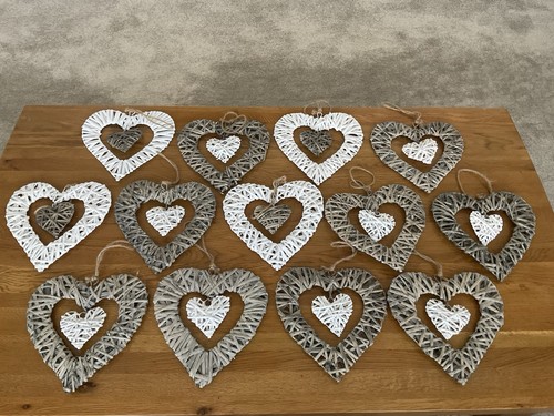 Wicker hanging hearts - 13,