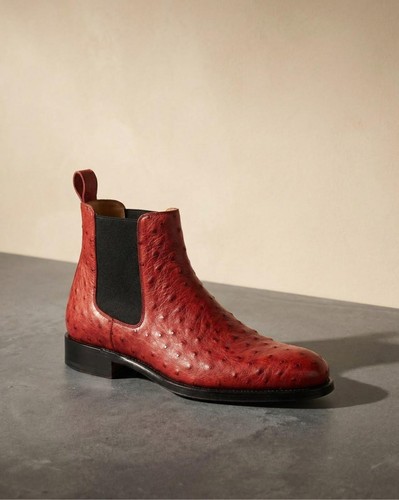 Handmade men red ostrich - handmade,