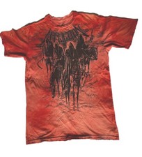 Affliction - Vintage ‘Four Horsemen’ Faded Red T-Shirt - Men’s Size Small S