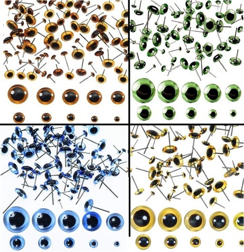 Glass eyes 100pcs brown green - brown,