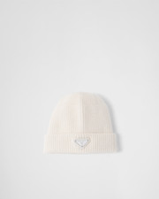Prada Beanie Black Triangle Emblem Super Soft Fast & Free Shipping