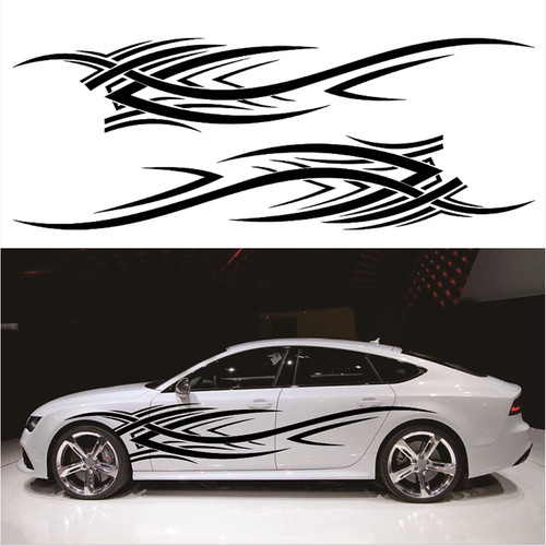 Flame graphic car side door - side,