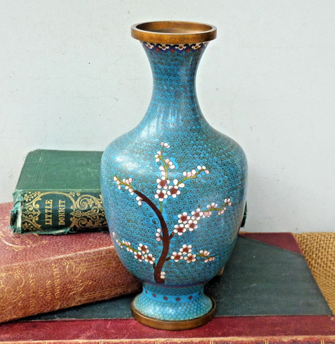 Chinese cloisonne enamel vase - chinese,