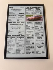 FRAMED Original 1986 Alfa Romeo Arna Magazine Advert Poster Man Cave Retro a