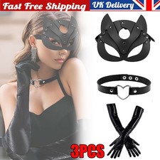 Cat Mask Face For Women Girl Party BDSM Fetish Cat Head Black Sexy Eye Mask UK