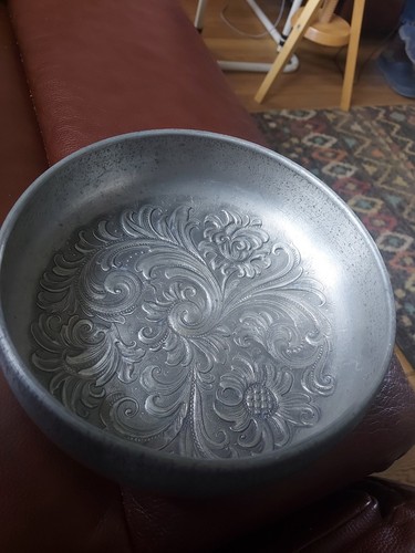 Metal pewter style fruit bowl - style,