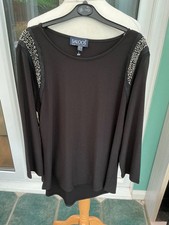 Saloos uk 16 black occasions top bead shoulder detail ideal christmas