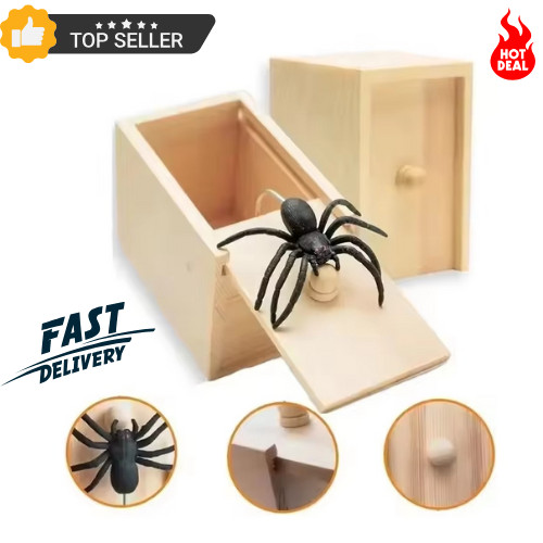 Spider box prank - a, wooden