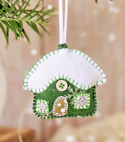 Handmade felt cottage - felt,
