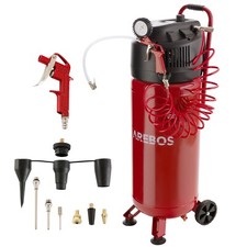 AREBOS Air Compressor Air Compressor 50L 10 Bar Standing 13-piece Accessories