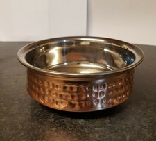 PURE Copper Presentation Centerpiece Buckets Mini Roasting Dish Handi Karahi Pan