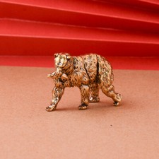 Brass brown bear statue - statue,