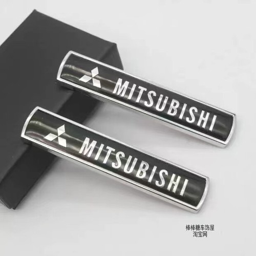1pair black mitsubishi logo - black,