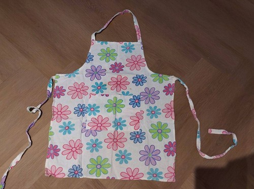 Kids floral apron with stains - ,