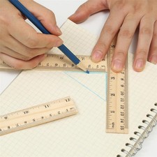 3Pcs Wooden Ruler Straight