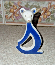 VINTAGE 1950'S ROYAL DUX MODERNIST BLUE WHITE POLAR BEAR FIGURINE