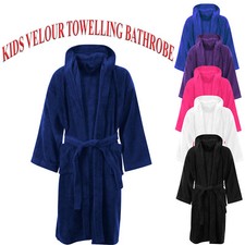 KIDS BOYS GIRLS BATHROBE 100% EGYPTIAN COTTON TOWELLING DRESSING GOWN SOFT TOWEL