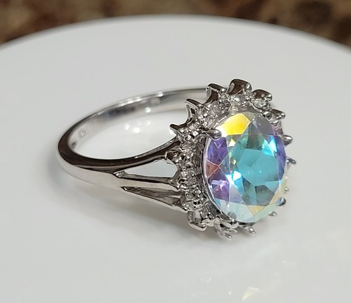 10k white gold - 10k, moonstone