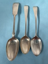3 Victorian Georgian solid silver teaspoons - antique